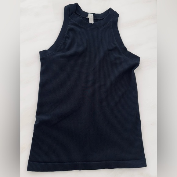 Renew Rib Racerback Tank- Black - Picture 2 of 3